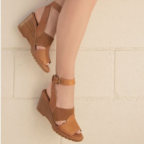 Sorel Shoes - Sorel After Hours Camel Brown Heeled Sandals